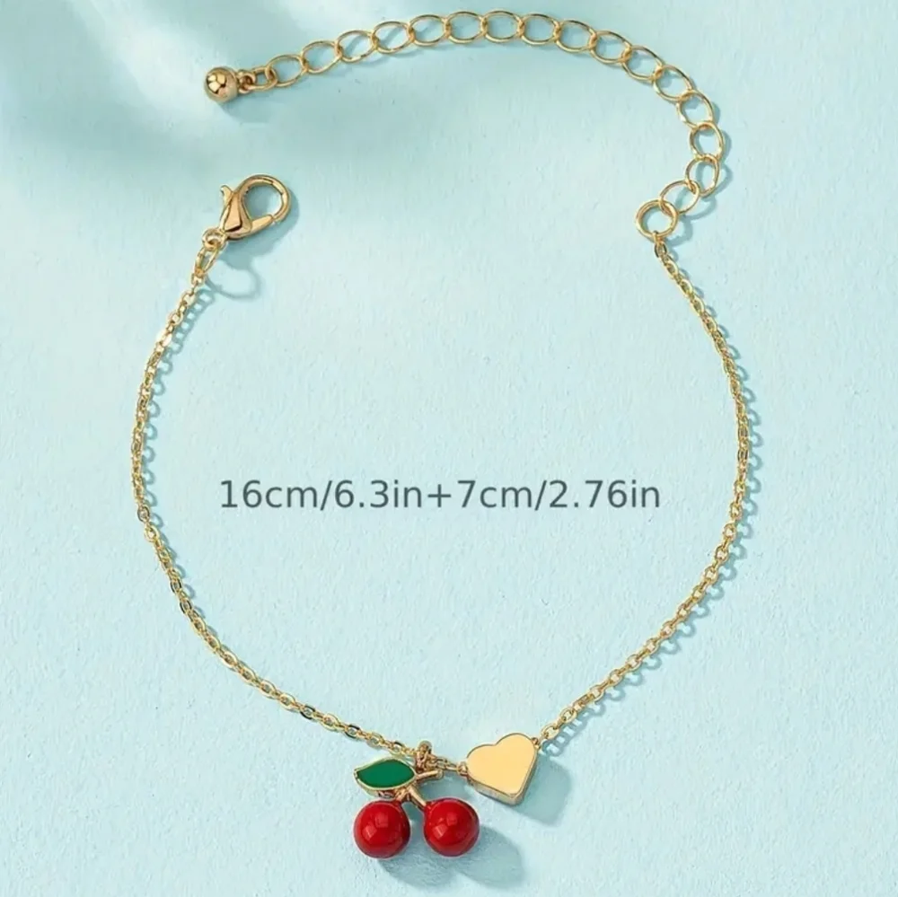 NEW! Trendy Cherry Charm Bracelet – Perfect for Any Occasion